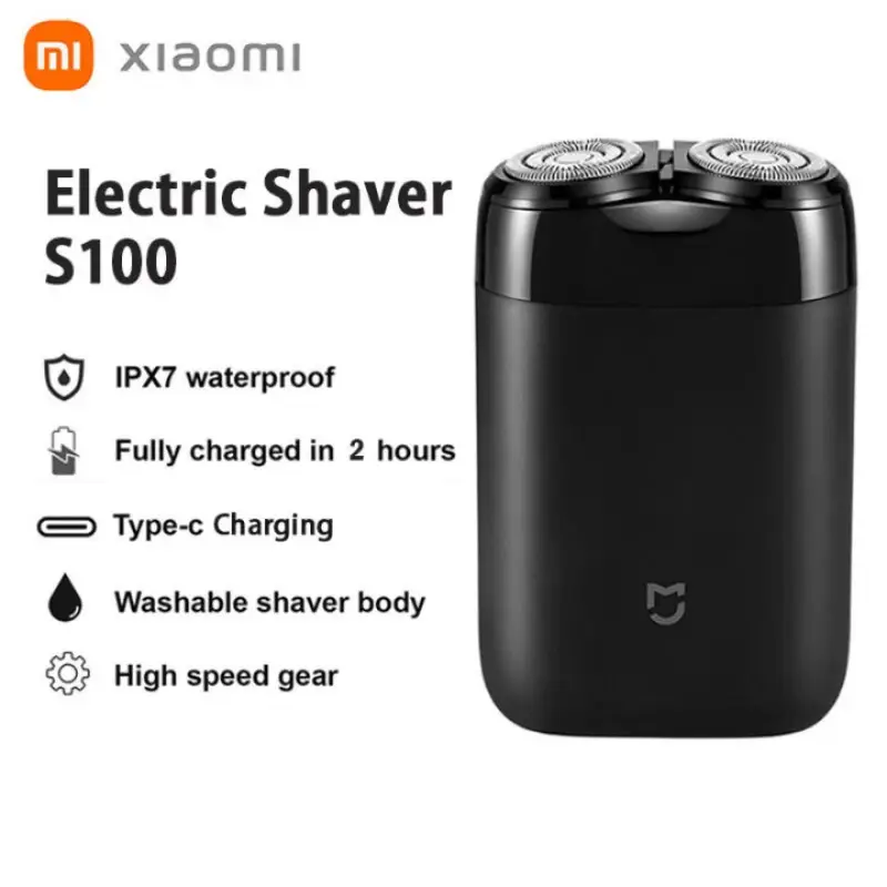 Xiaomi MIJIA S100 Dual-Blade Electric Shaver USB Rechargeable Rotary Razor for Men