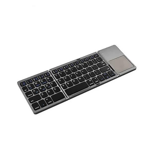 COTECi OF-033 Ultra-Thin 63-Key Tri-Fold Wireless Keyboard with Built-in Touchpad
