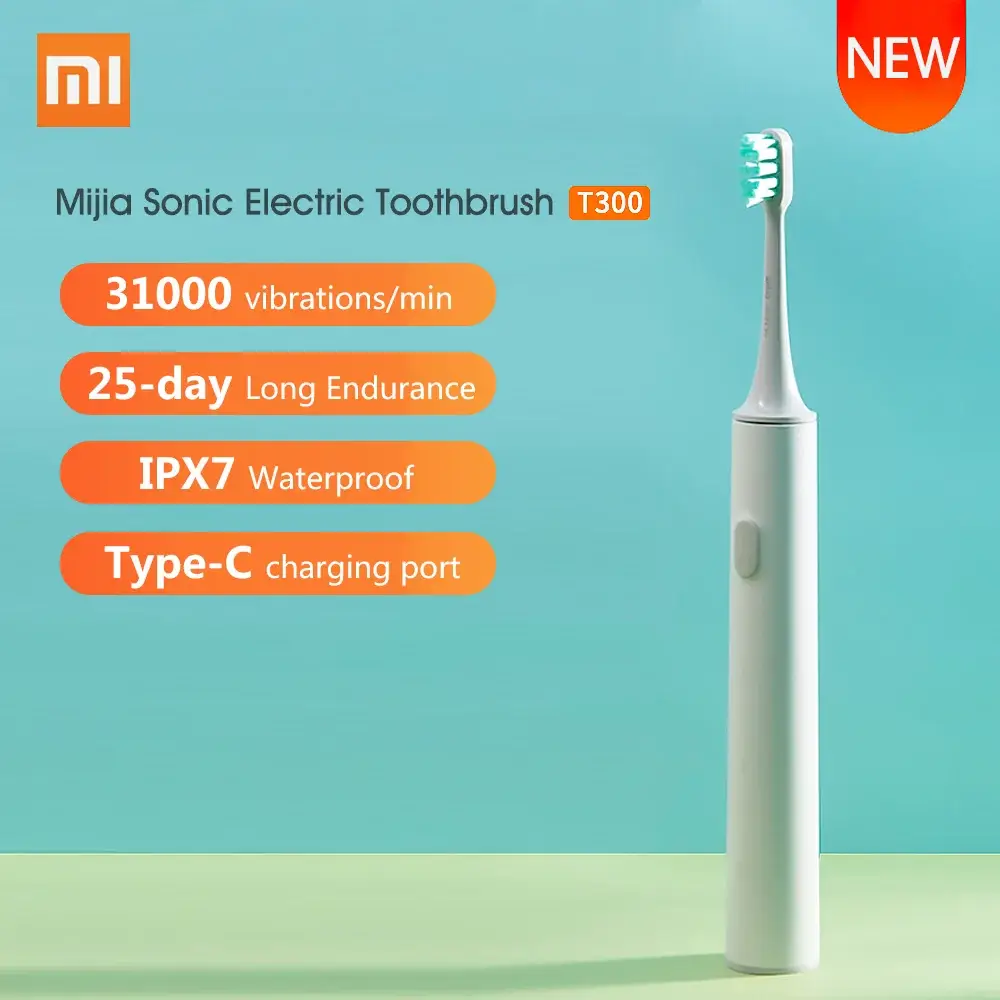 Xiaomi Mijia T300 Sonic Rechargeable Electric Toothbrush Waterproof IPX7