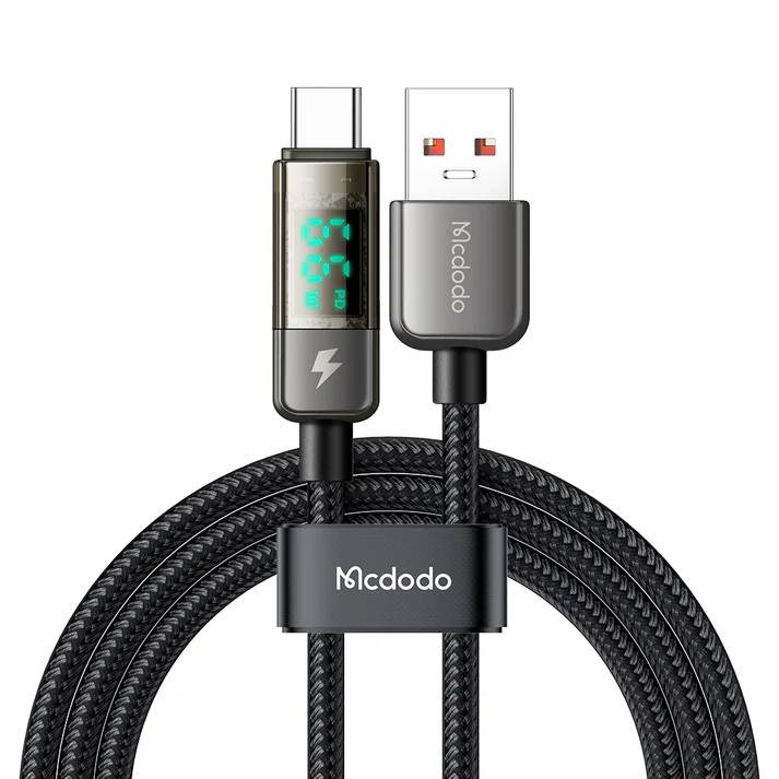 McDodo CA-3630 Digital Pro USB-C Cable 6A Super Charge, Auto Power Off, Transparent Design, 1.2M