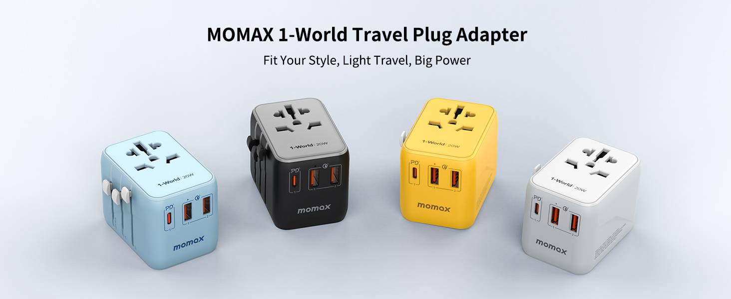 Momax 20W 3-Port + AC Travel Adapter