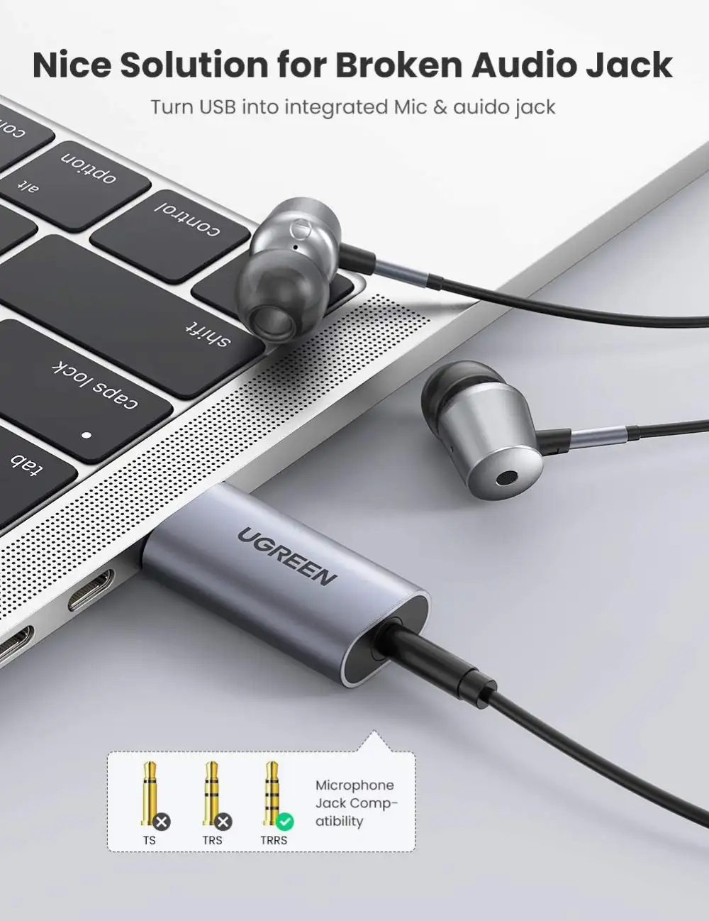 UGREEN CM383 USB External Sound Card 80864