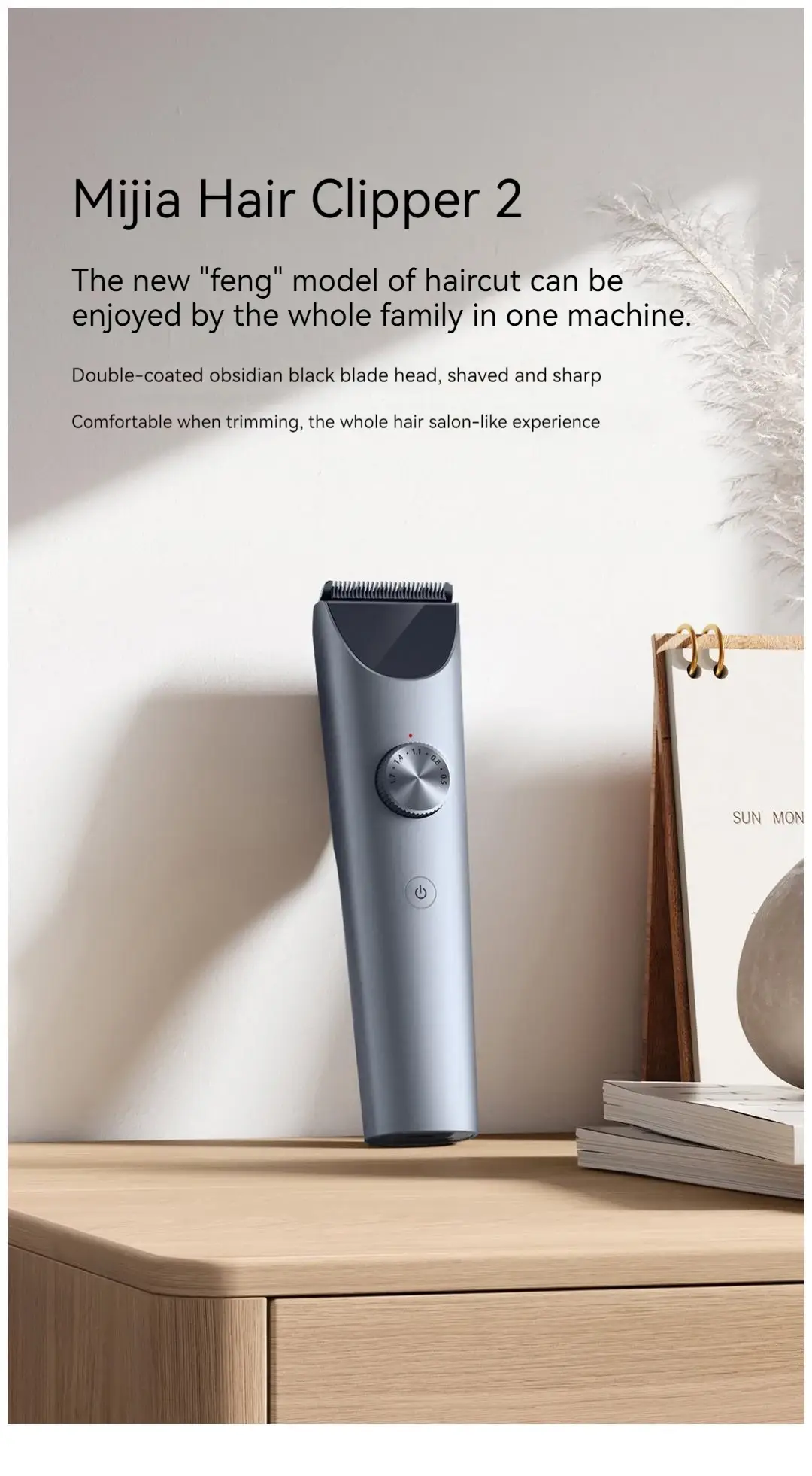  Xiaomi MIJIA Hair Clipper 2 with Enhanced Obsidian Blade Technology