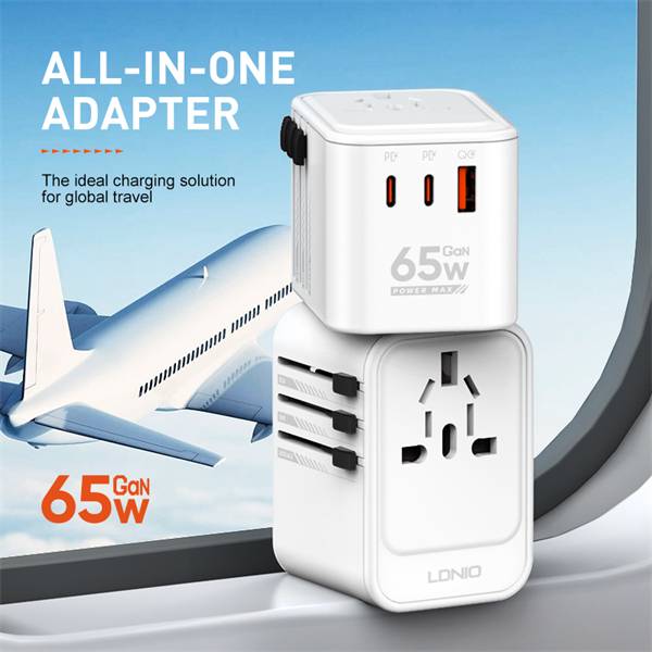 LDNIO Z6 Powerful 65W GaN Charger with 3 USB Ports Travel Adapter