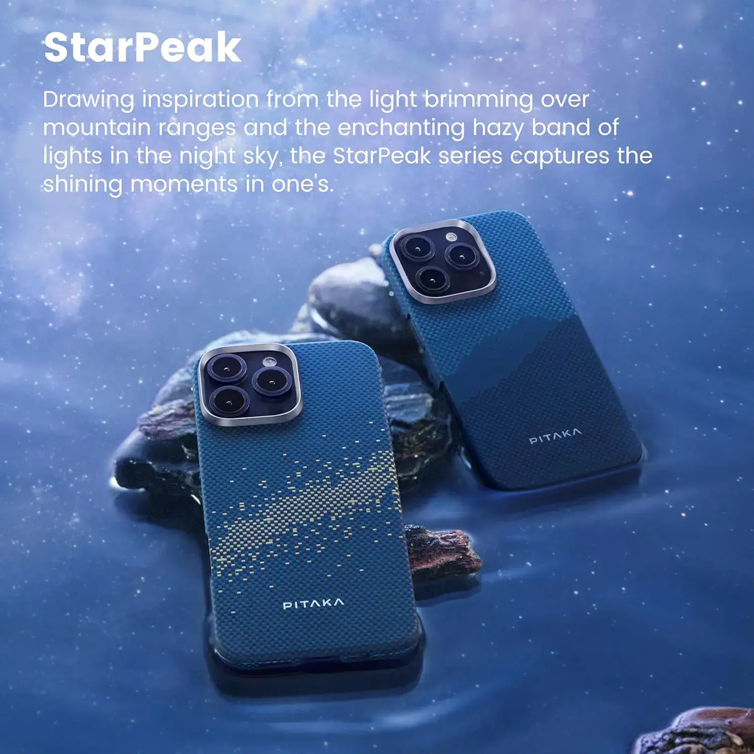 Pitaka StarPeak Tactile Woven Case for iPhone 16 Pro Max -1500D Milky Way Galaxy