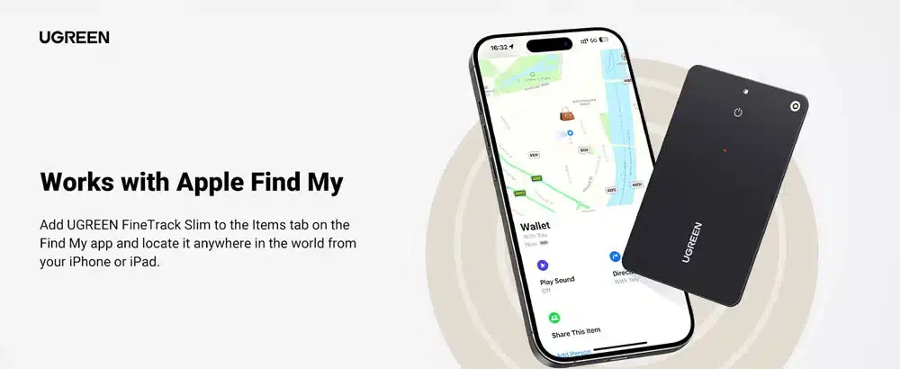 UGREEN CM817 FineTrack Slim Smart Finder Compatible with Apple Find My 45298