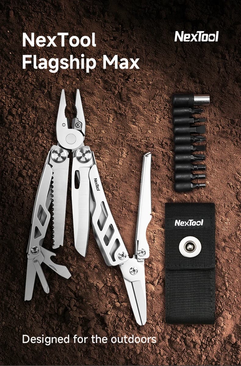 NexTool NE20310 Flagship Max 14-in-1 EDC Multi-Tool with Pliers & Folding Knife