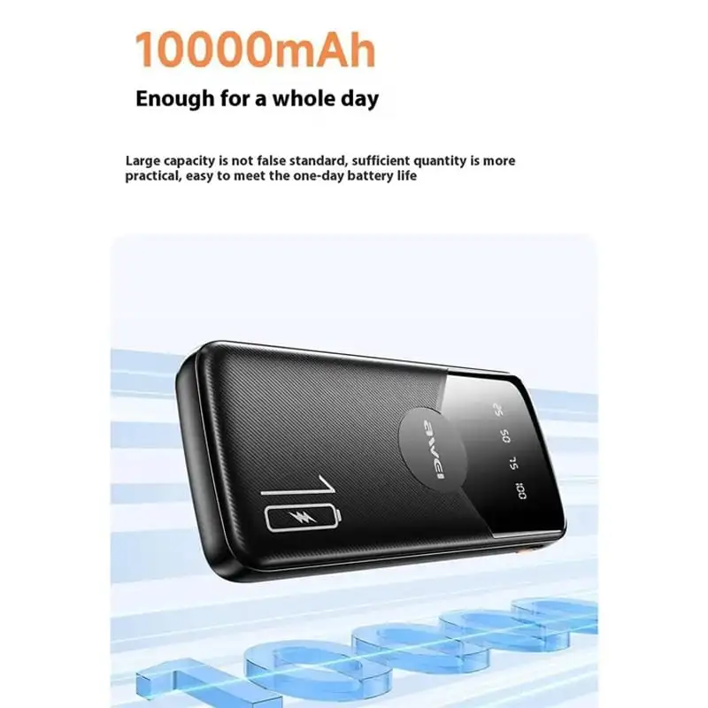 Awei P67K 10000mAh Multi-Port Fast Charging Power Bank