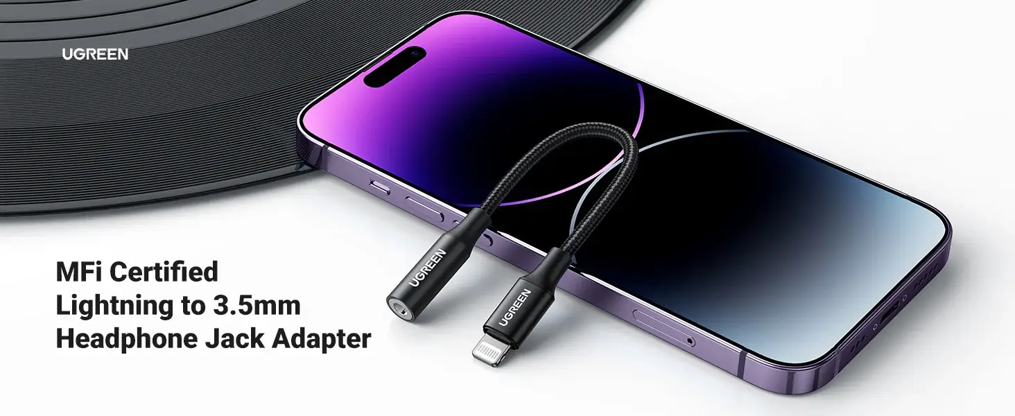 UGREEN MFi-Certified Lightning to 3.5mm Headphone Adapter for iPhone