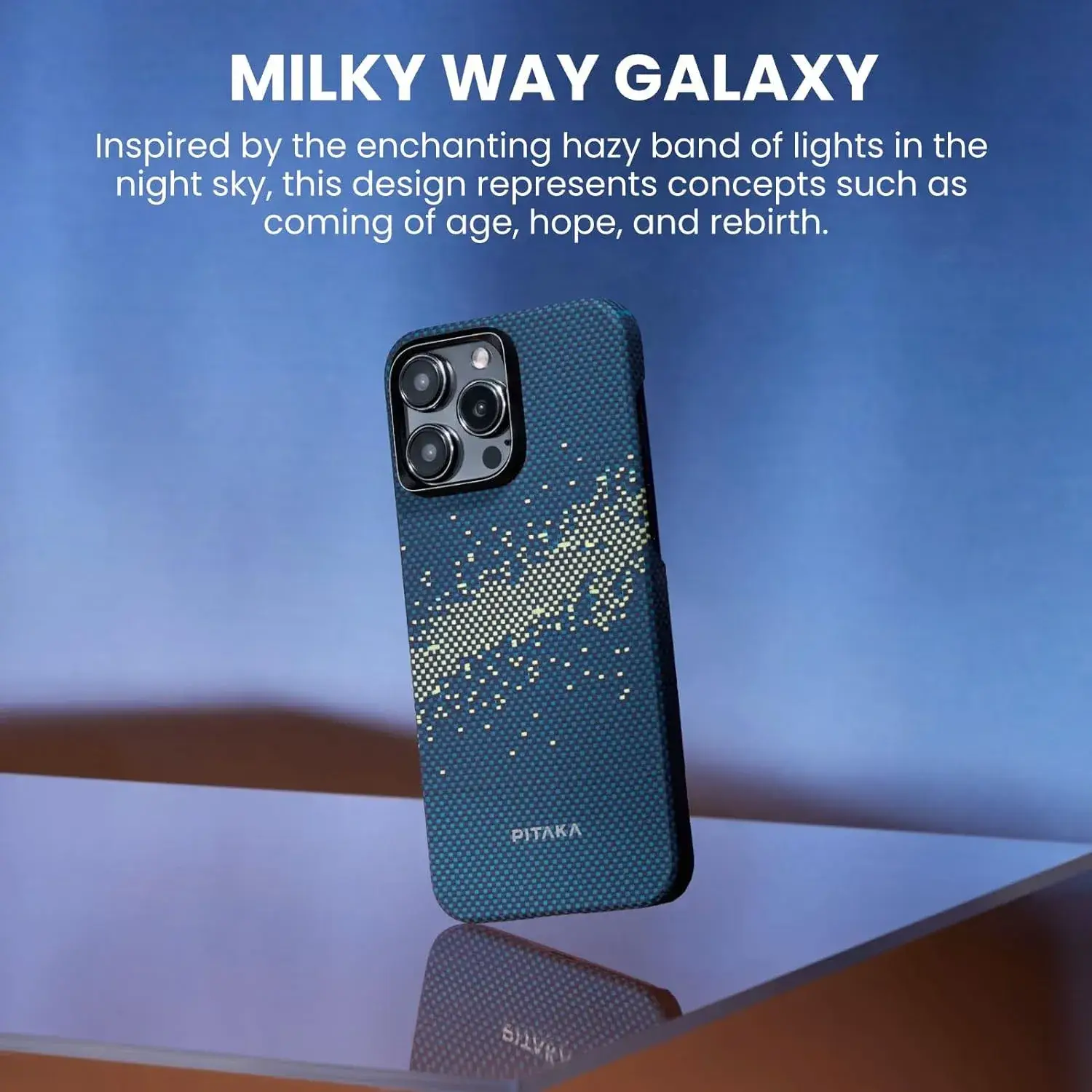 PITAKA StarPeak MagEZ Case 4 for iPhone 15 Pro Max -1500D(Milk Way Galaxy)