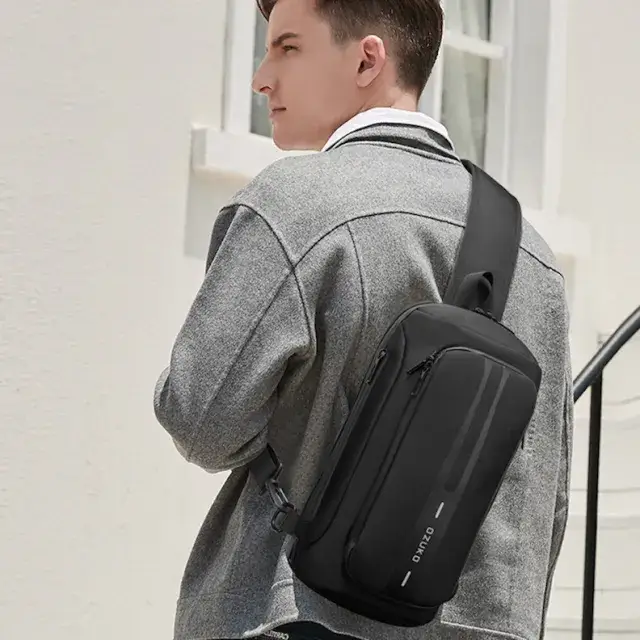 Ozuko 9315 Men's Mini Crossbody Shoulder Bag Compact Anti-Theft Travel Messenger