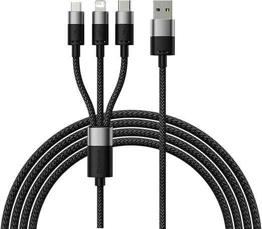 Baseus StarSpeed Series 3-in-1 USB Cable USB-C + Micro-USB + Lightning 3.5A Fast Charging 1.2m