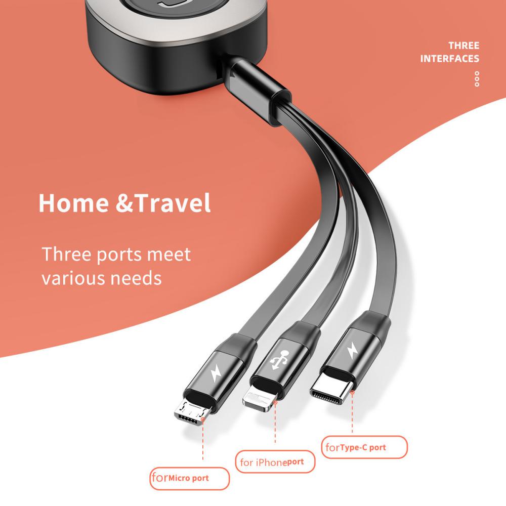 ROCK G3 3-in-1 Charge & Sync Cable Lightning Micro USB & Type-C