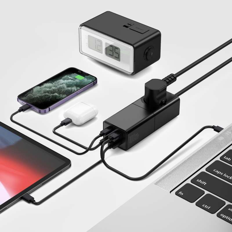 WiWU Wi-S003 100W Gallium Nitride (GaN) Desktop Charging Station (2 USB-C Ports + 2 USB-A Ports)