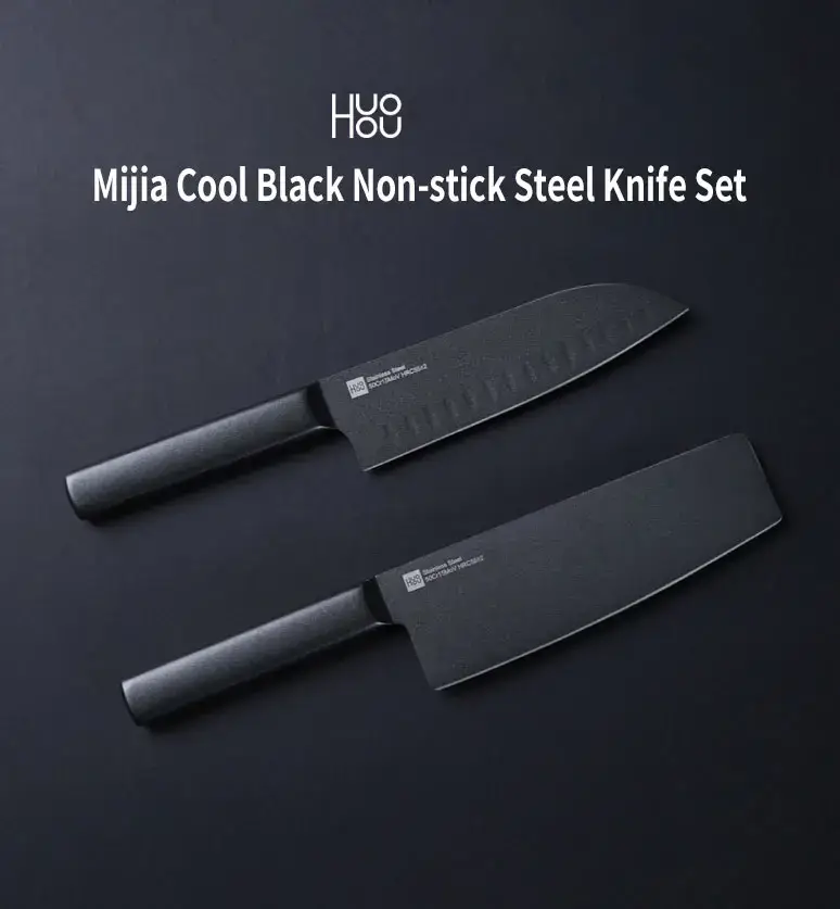 Xiaomi Huohou Cool Black 2-Piece Non-Stick Stainless Steel Knife Set