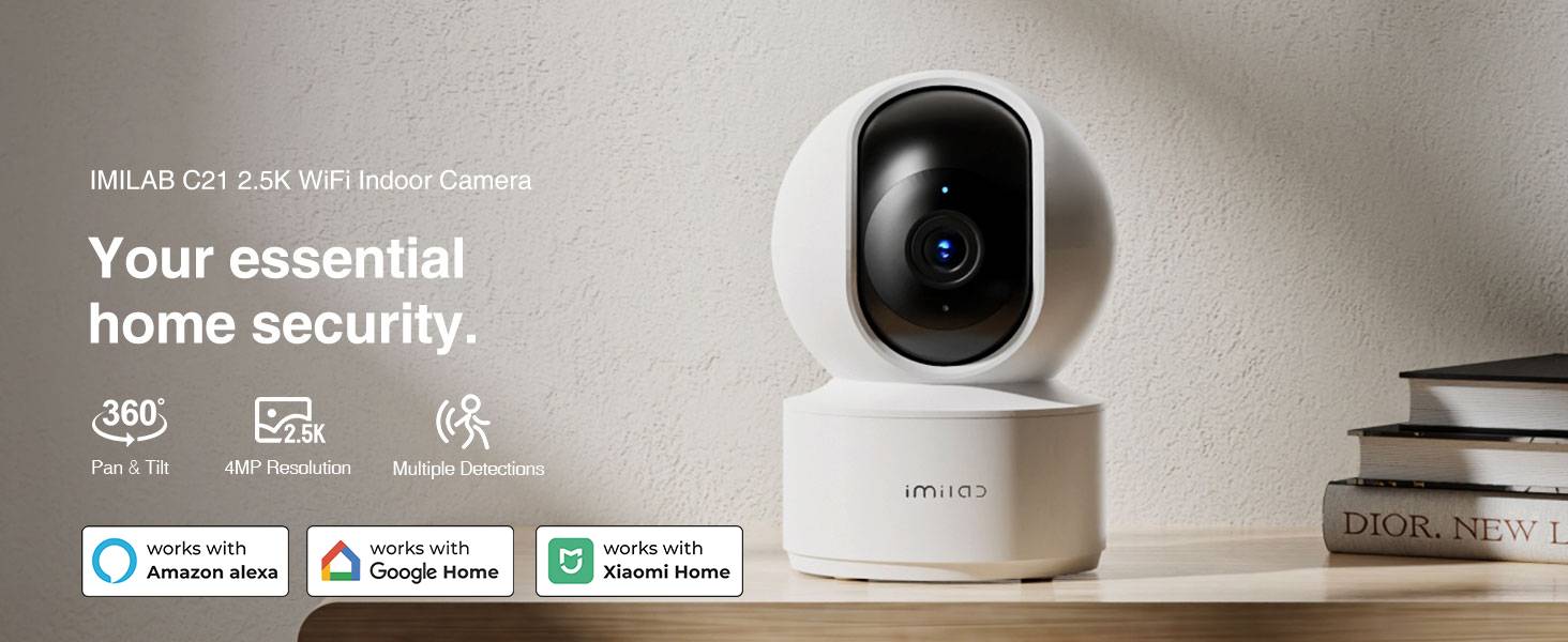IMILAB C21 2.5K Wi-Fi Indoor Security Camera with Plug-in Power and Smart Monitoring