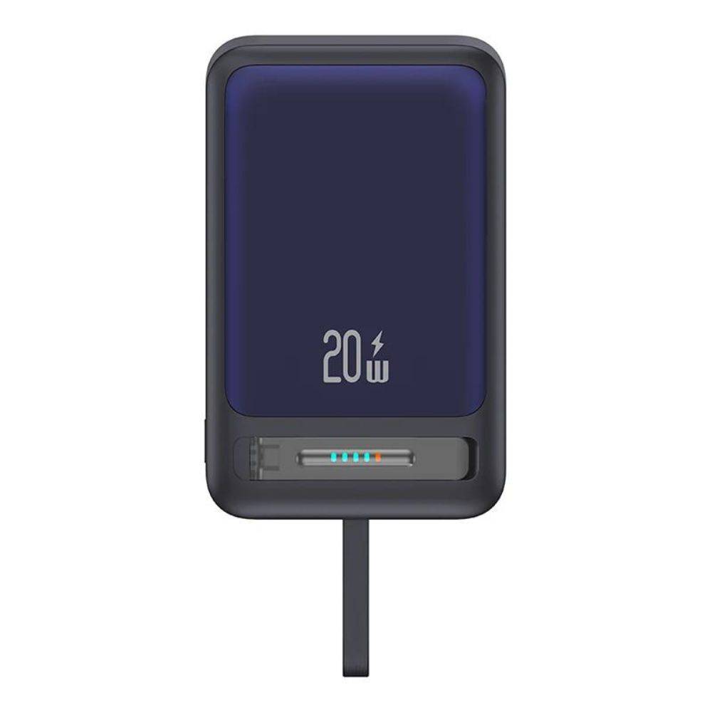 USAMS US-CD219 10000mAh Magnetic Wireless Fast Charging Power Bank & Built-in Type-C Cable