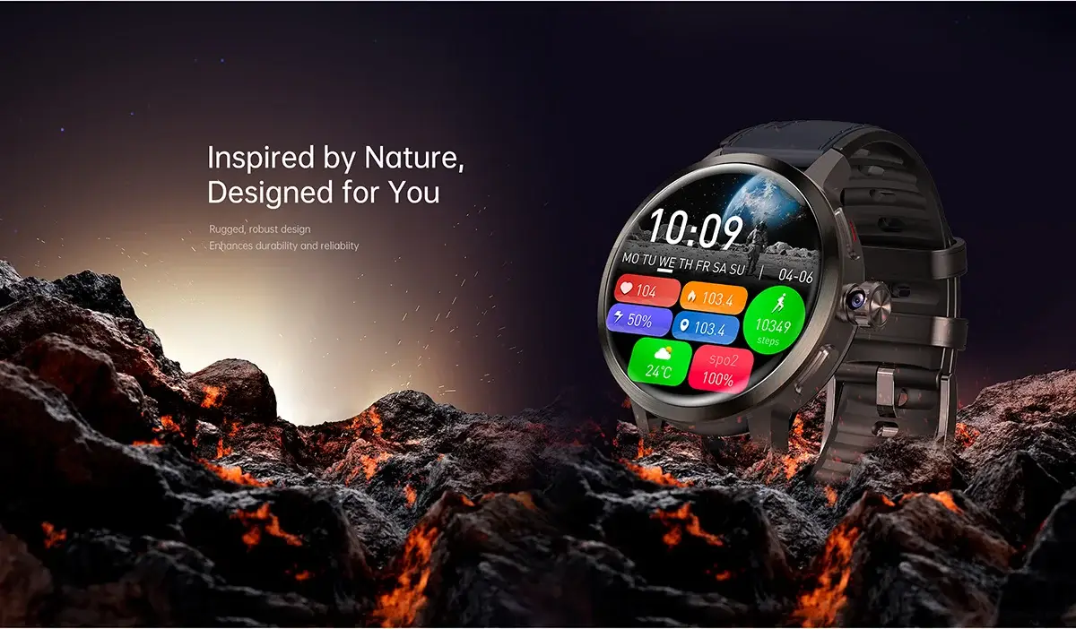 YES Power Link Android Smartwatch with 1.75″ AMOLED Display Rotating Camera & GPS