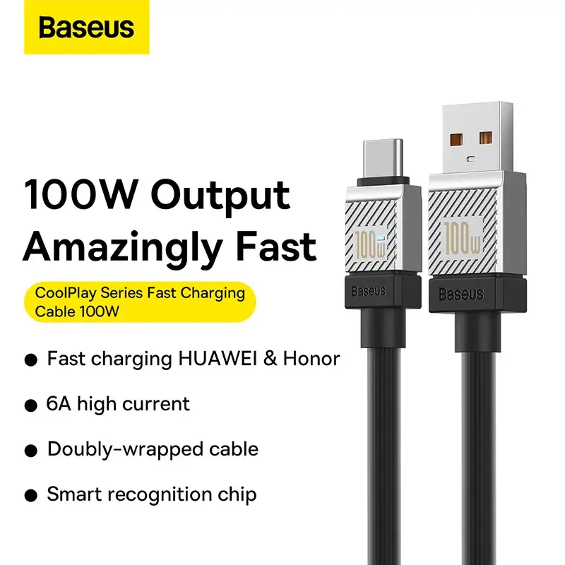 Baseus CoolPlay Series Cable USB-A to USB-C 100W Doubly-Wrapped Premium Quality Fast Charging