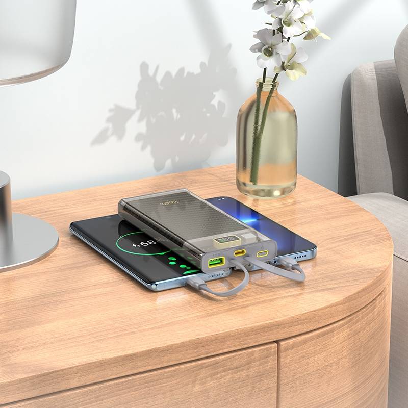 HOCO J104 Discovery Edition 10000mAh 22.5W Power Bank with Built-in Charging Cable