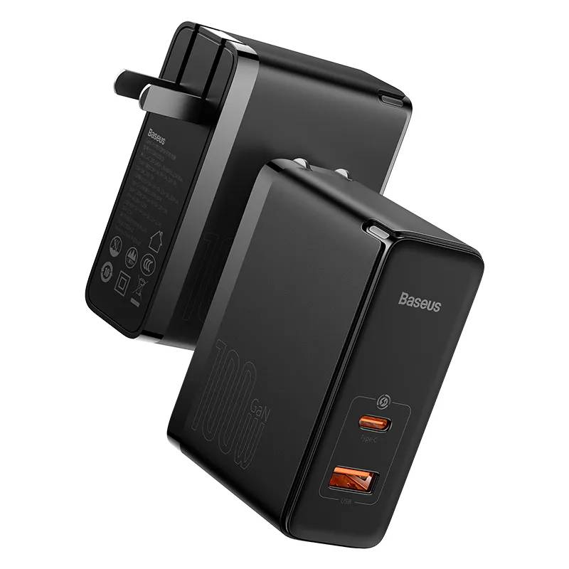 Baseus GaN5 Pro 100W Fast Charger Type-C & USB-A Dual Output with 1m 100W Type-C to Type-C Cable