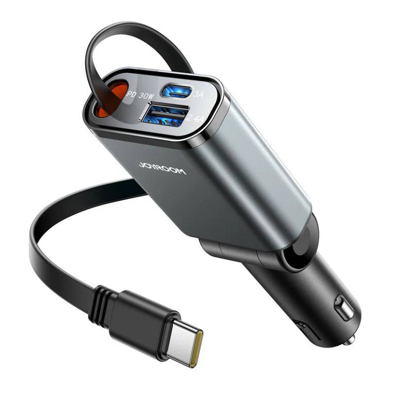 Joyroom JR-CCL07 60W 3-in-1 Retractable Fast Car Charger