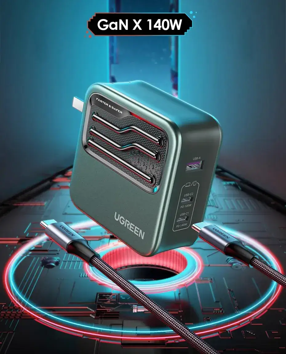 UGREEN CD289 140W GaN 2C1A Fast Charger with 1.5m Cable