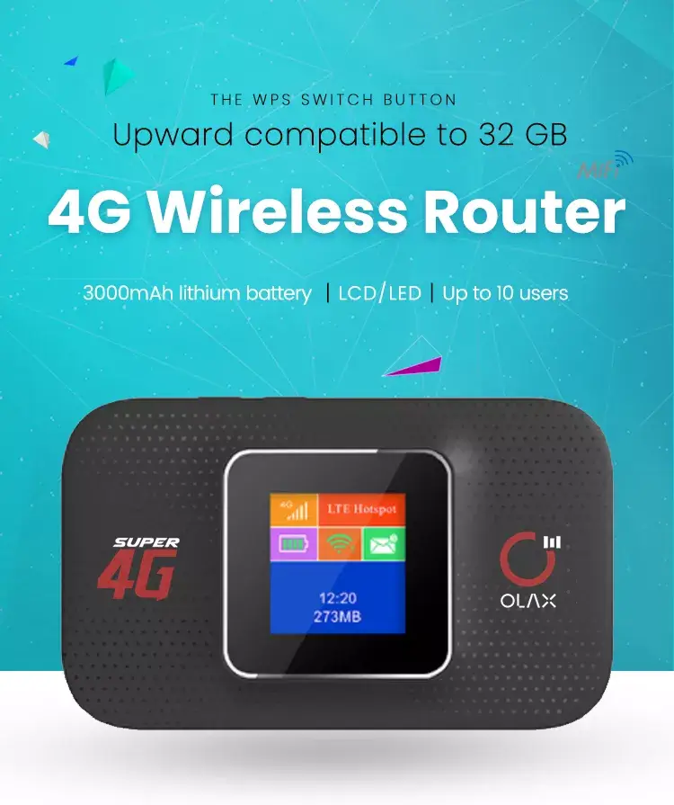 OLAX MF982 4G 300Mbps High-Speed Portable Hotspot LTE Pocket Wi-Fi Router