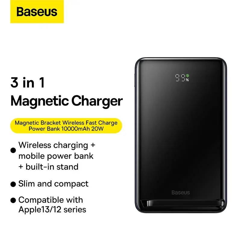 Baseus 10000mAh 20W Magnetic Wireless Power Bank with Bracket