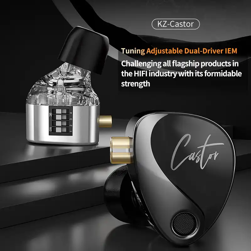 KZ Castor Dual-Driver Adjustable Tuning In-Ear Monitors