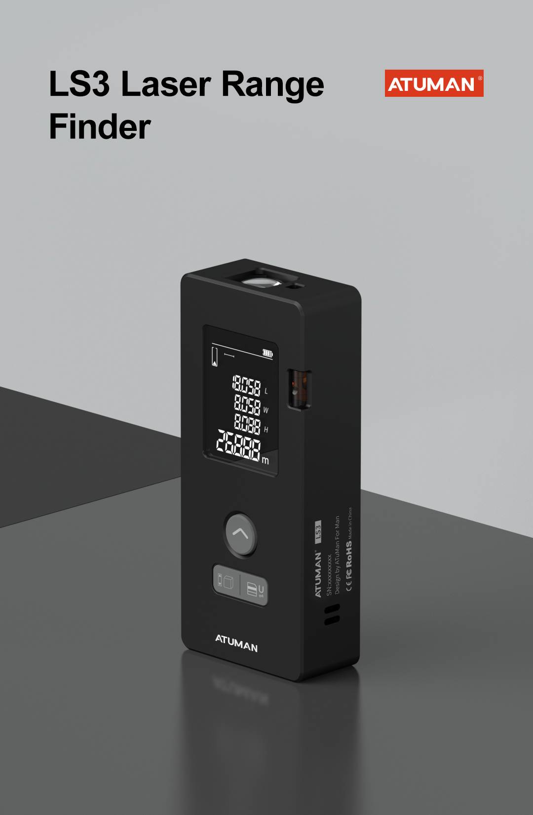 ATUMAN LS3 60M Laser Rangefinder Fast & Precise Distance, Area, and Volume Measurement