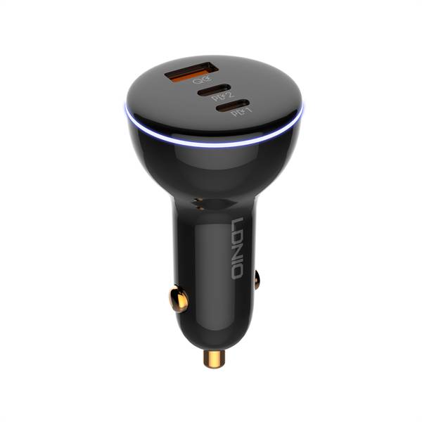 LDNIO C102 160W 3-Port Car Charger with 100W USB-C to USB-C Cable