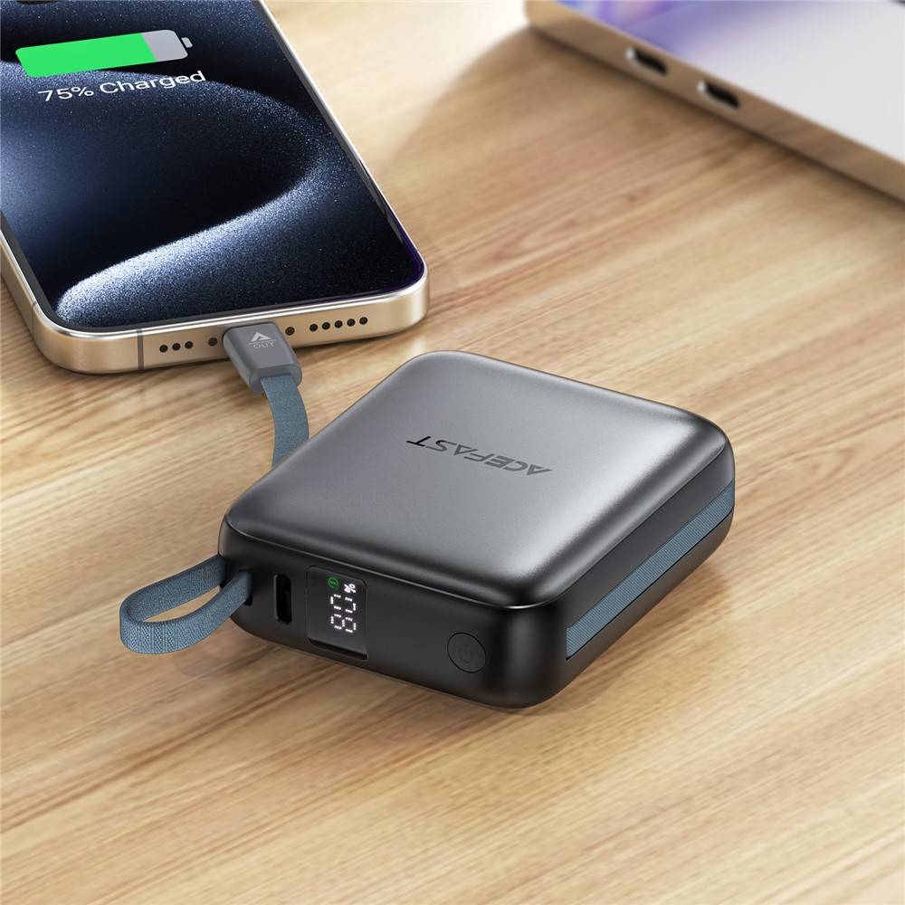 ACEFAST M23 10000mAh 22.5W Fast Charging Power Bank with Built-In Dual Cables