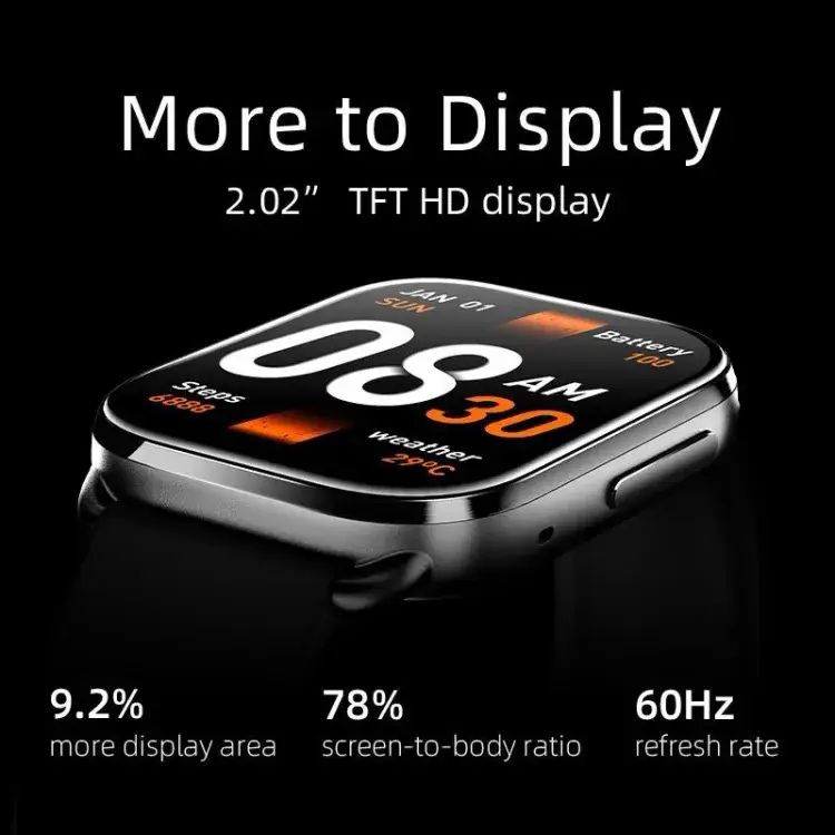 QCY GS Bluetooth Calling Smartwatch TFT Display Health Tracking & Multi-Sport Modes