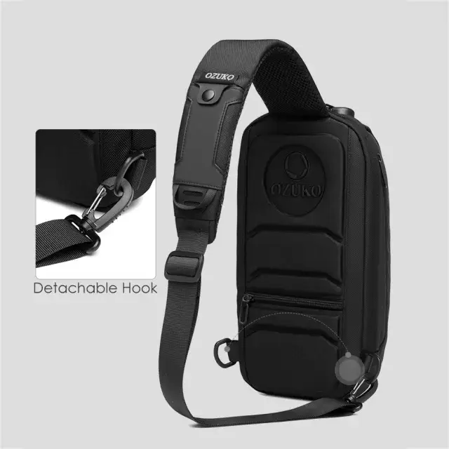 Ozuko 9562 Men's Stylish Waterproof Anti-Theft Crossbody Chest Bag