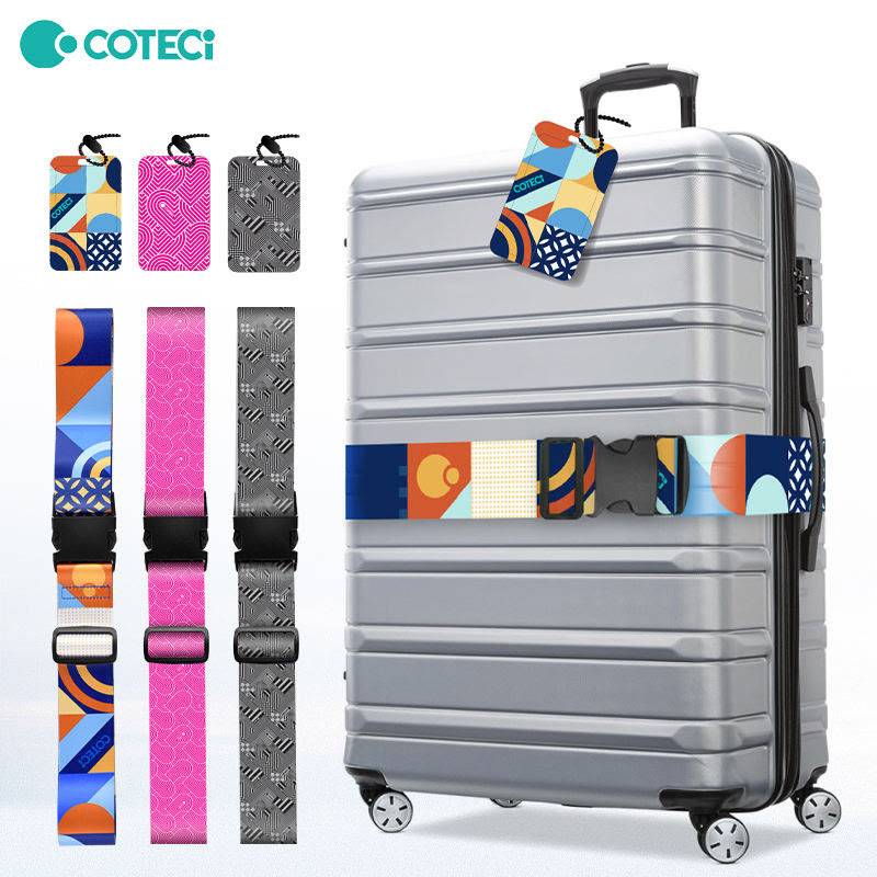 COTECi OT-006 Anti-Theft Luggage Strap with TSA Combination Lock & Luggage Tag Set