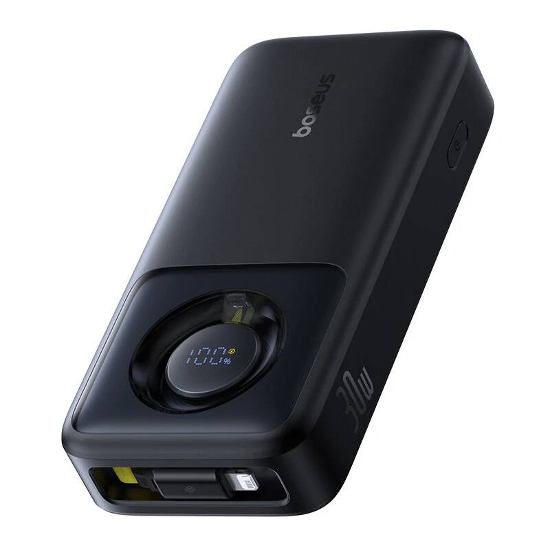 Baseus NOMOS 30W 20,000mAh Power Bank with Digital Display & Built-in Retractable Cable