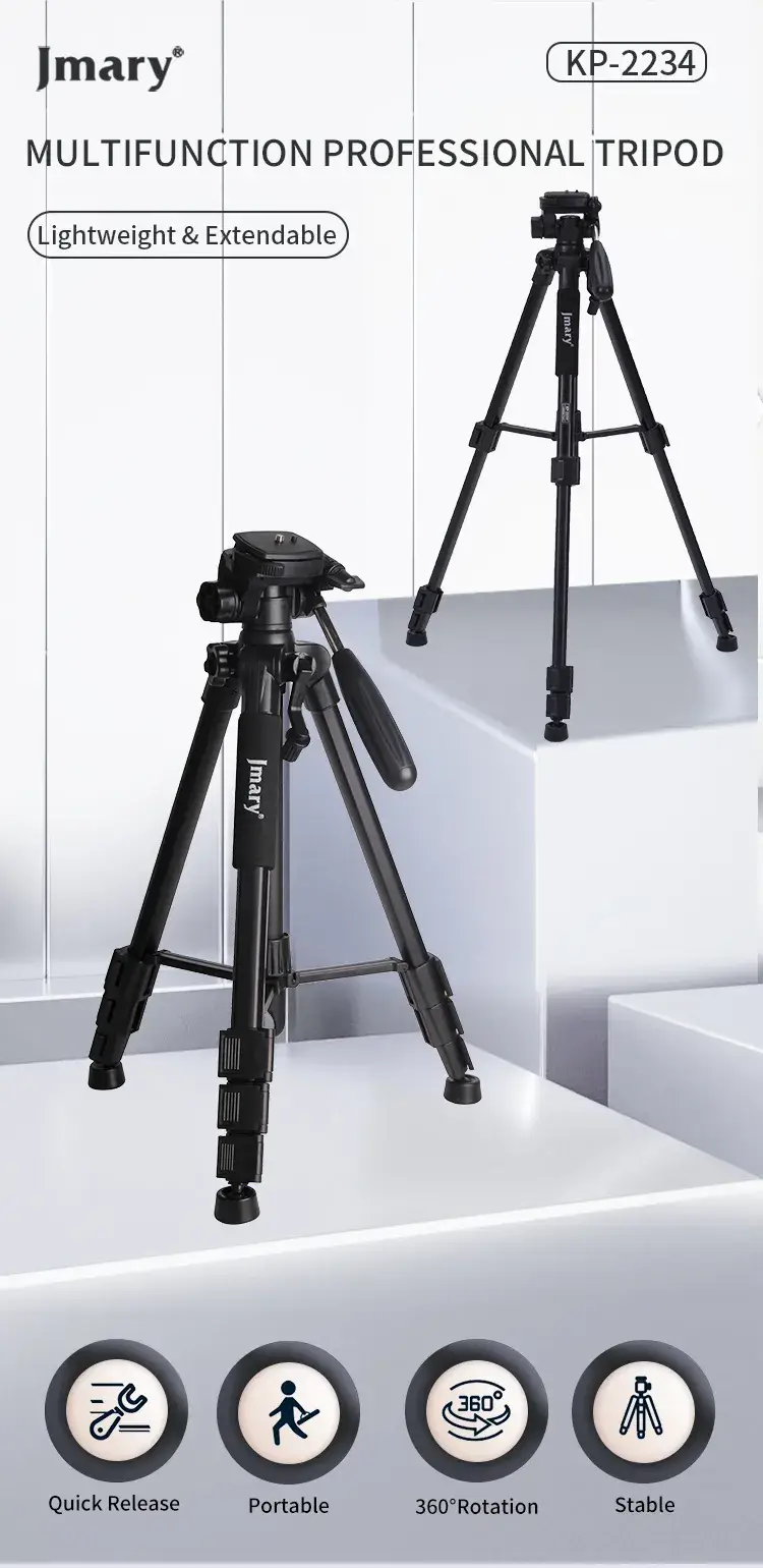 Jmary KP-2234 Professional Aluminum Alloy DSLR Camera Tripod Stand