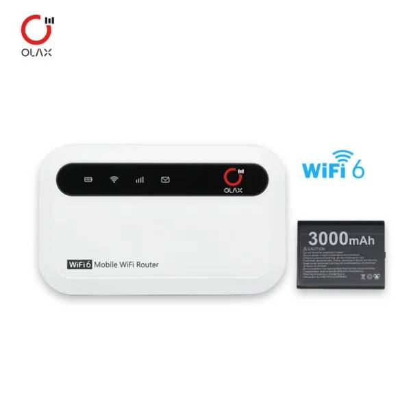 OLAX MF985 4G LTE WiFi6 Outdoor Router with 3000mAh Battery USIM Compatible US & EU Bands