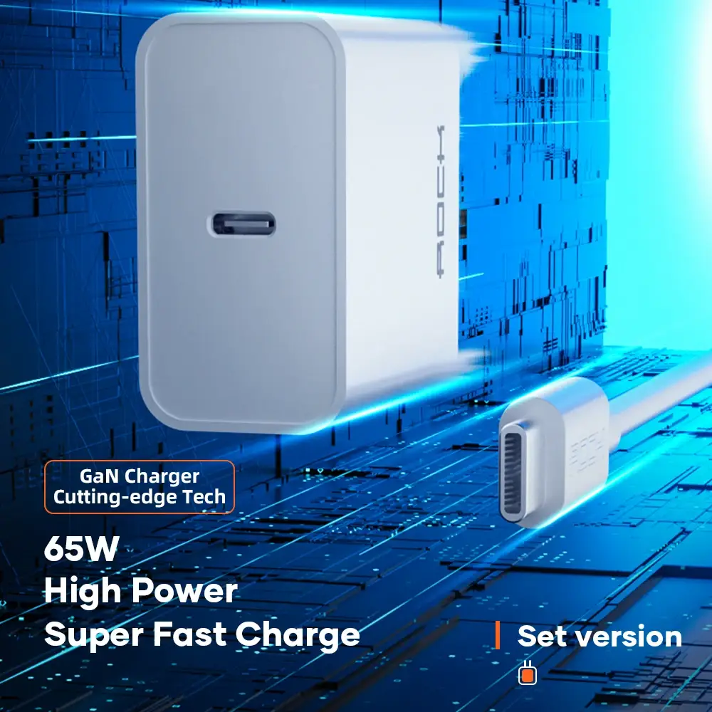 ROCK T36 GaN 65W Fast Charger PD3.0 PPS QC3.0 & FCP Fast Charging Adapter