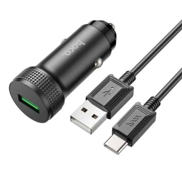 Hoco Z49A Fast Charging Car Charger Set with USB to Type-C Cable