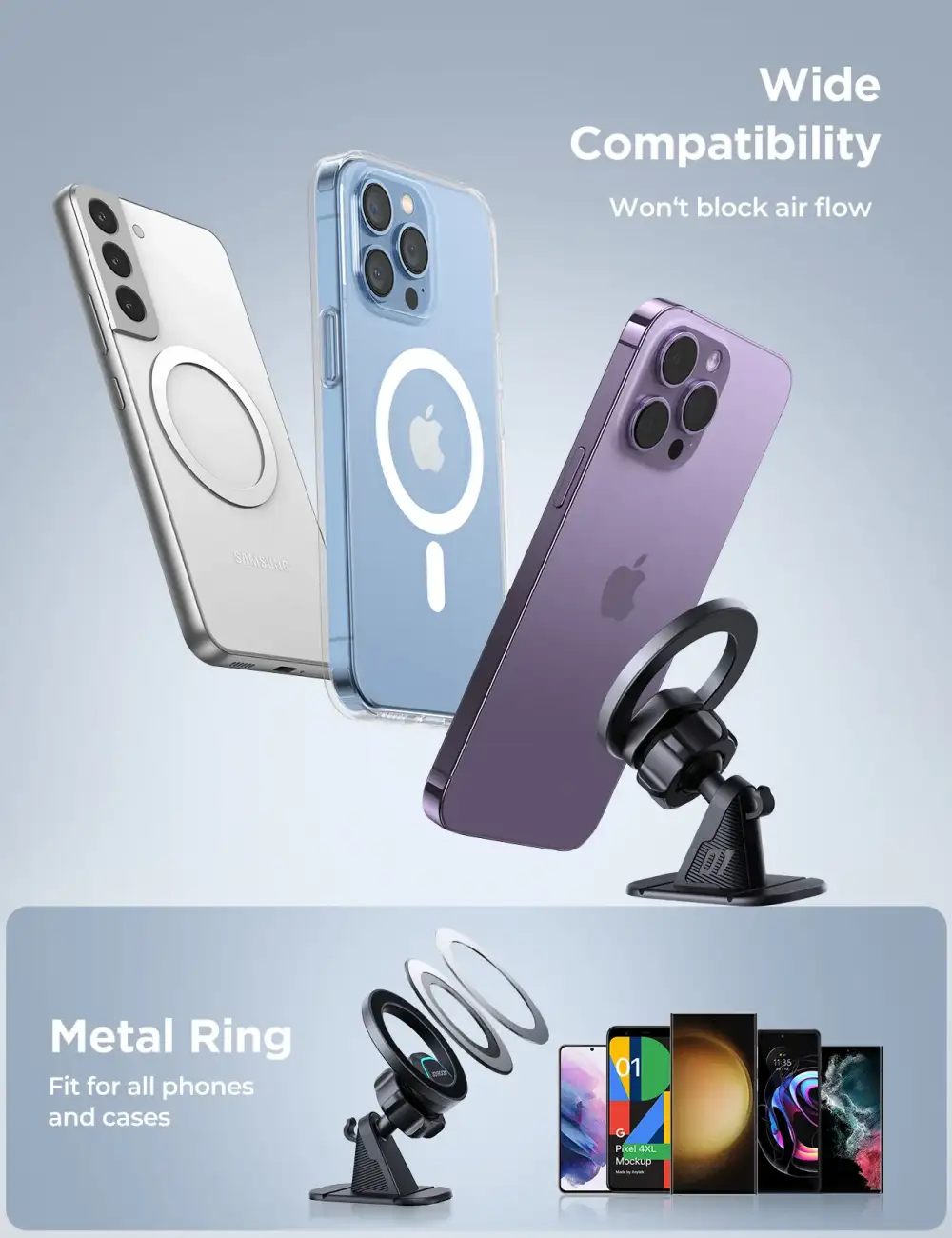 JOYROOM JR-ZS376 Magnetic Car Phone Mount Holder 360° Rotatable Stand