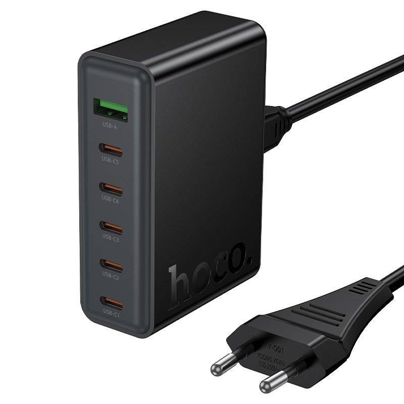 Hoco C152A Modern 70W PD Desktop Charger 6-Port 5 USB-C & 1 USB-A