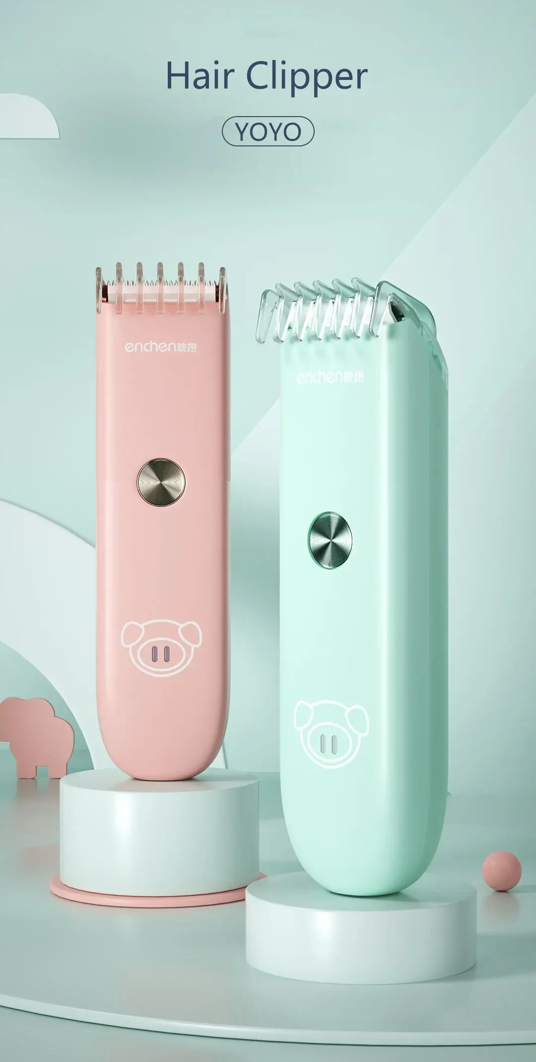 Enchen YOYO Baby Hair Clipper Anti-Clip & Ultra-Quiet Rechargeable Trimmer