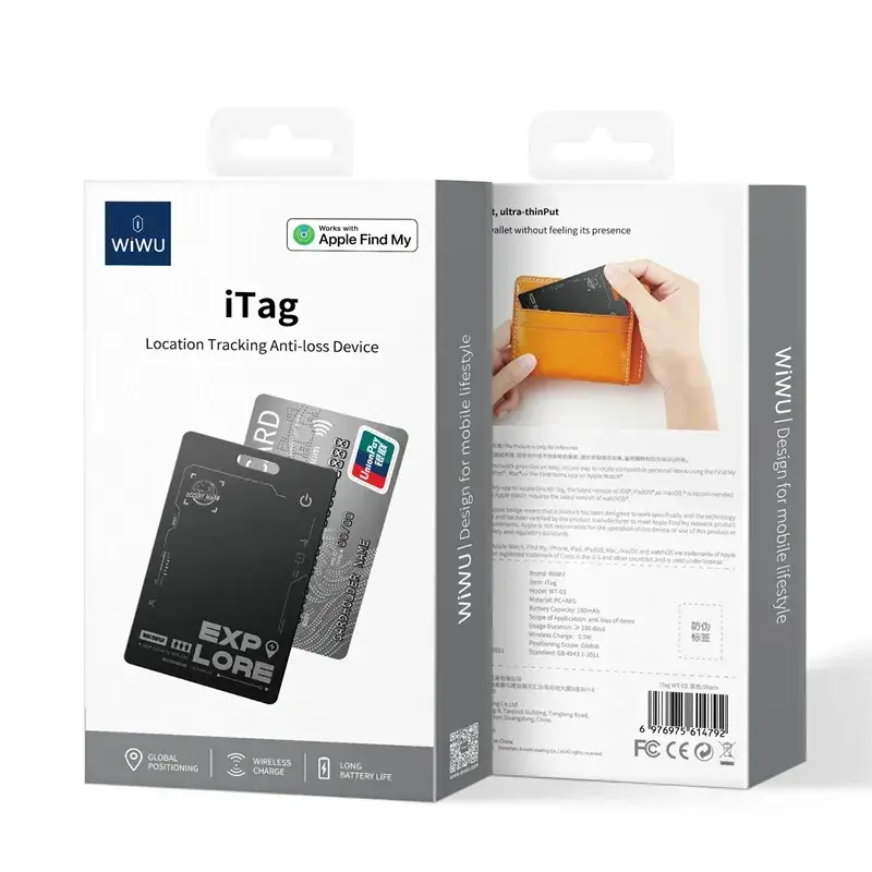 WiWU iTag WT-03 Smart Card Tracker with Apple Find My Support (Anti-Lost)