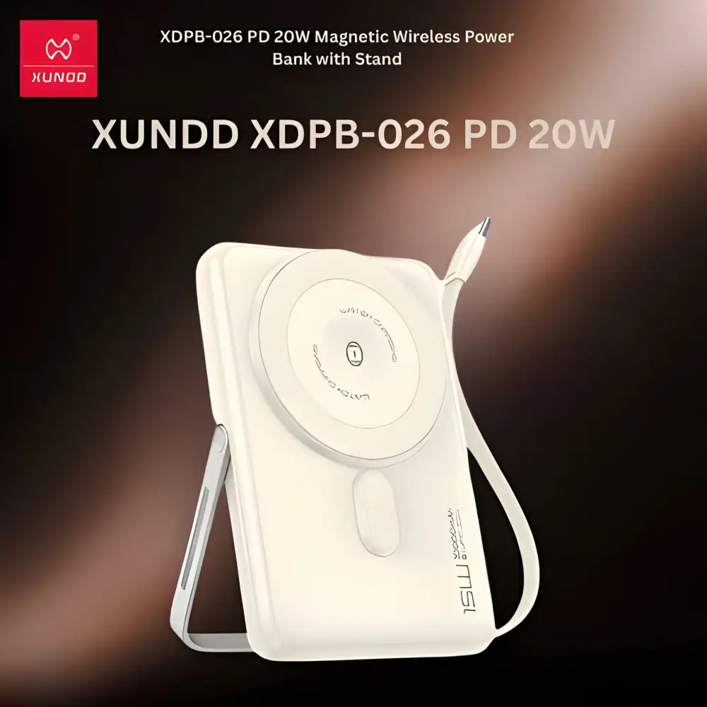 XUNDD XDPB-026 20W PD Magnetic Wireless Power Bank with Built-In Stand