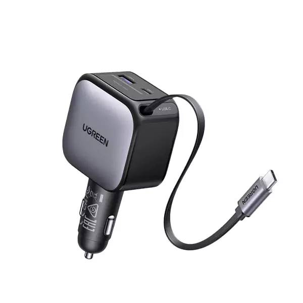 UGREEN EC603 90W Fast Car Charger with Retractable USB-C Cable (55909B)