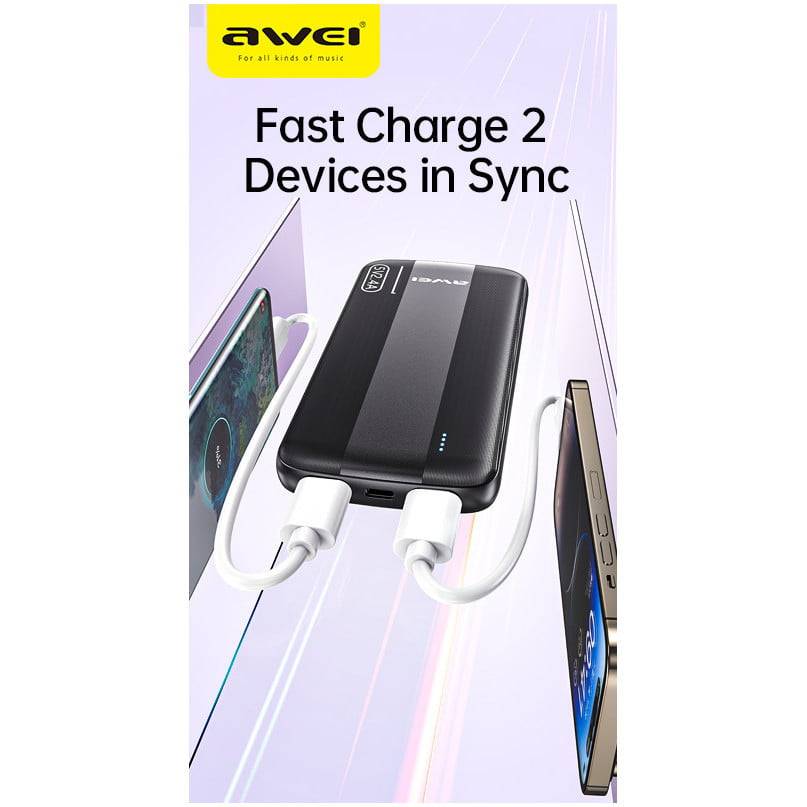 Awei P19K 20,000mAh Slim Power Bank with 2.4A Output