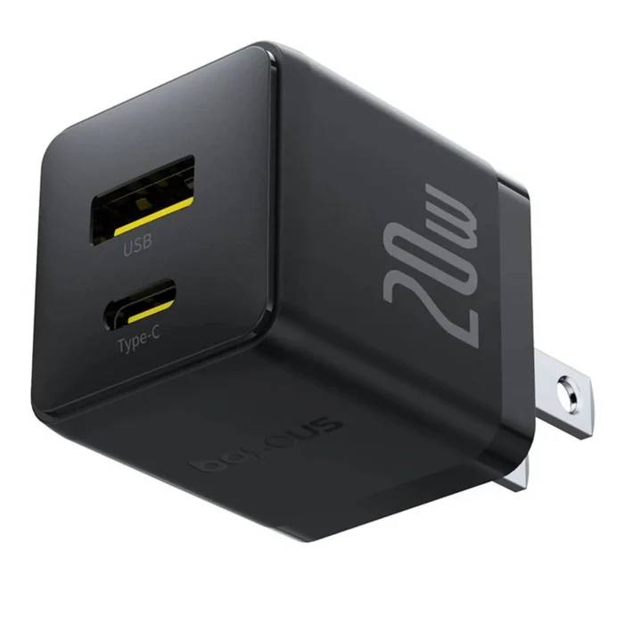 Baseus Palm Series 20W Fast Charger with USB-C and USB-A US Plug Ports Baseus Palm Series 20W Fast Charger with USB-C and USB-A US Plug Ports