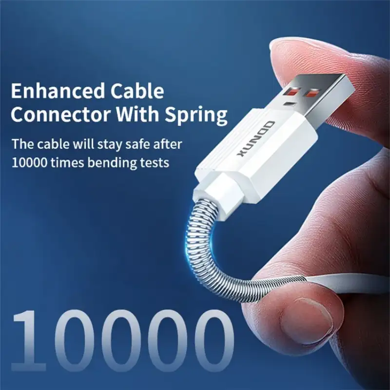 XUNDD XDDC-016 1m Dual Spring Connector 2.4A Fast Charging & Data Transmission Cable